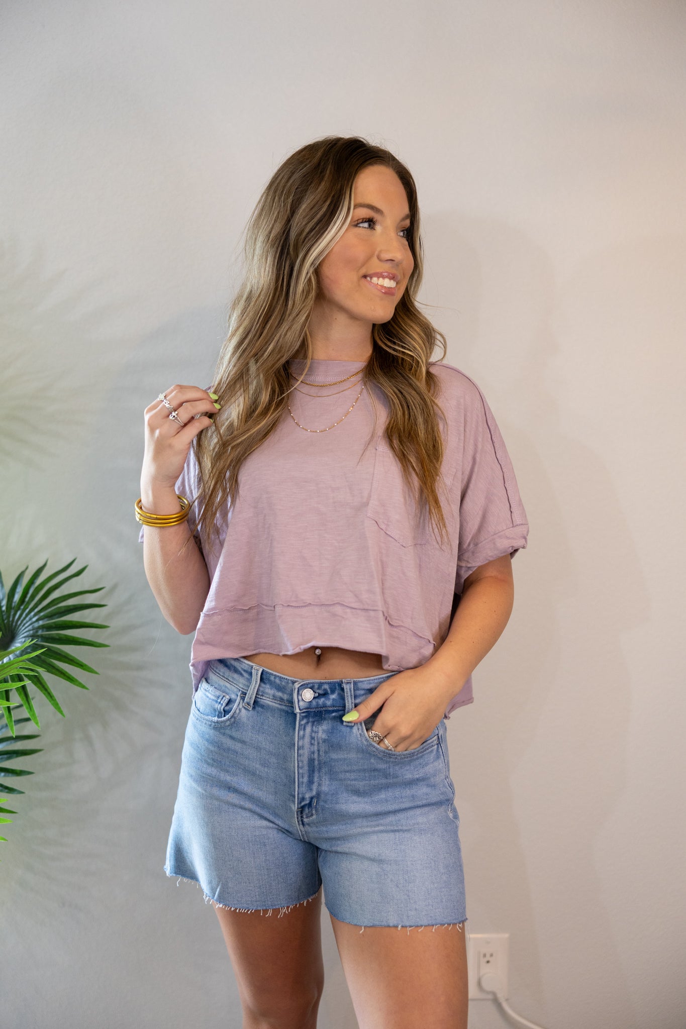 Lilac Cropped Tee