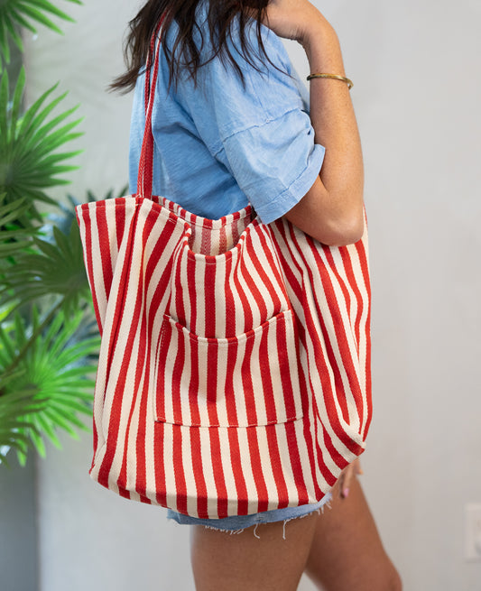 Striped Tote Bag